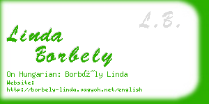 linda borbely business card